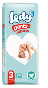 Uşaq Bezləri Lody baby pants 60ədəd N3 4-9kg